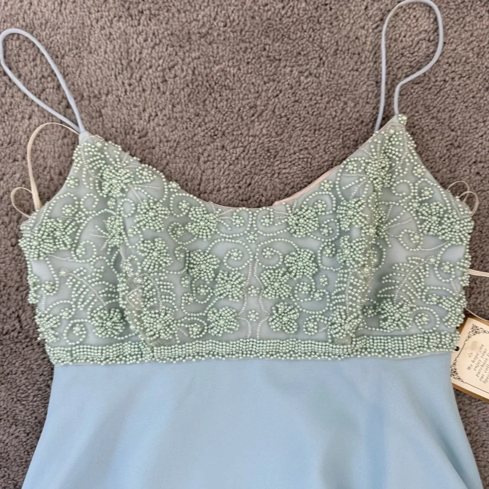 NWT VINTAGE FAVIANA PEARL EMBELLISHED BABYDOLL DRESS 90S Y2K - Picture 4 of 8